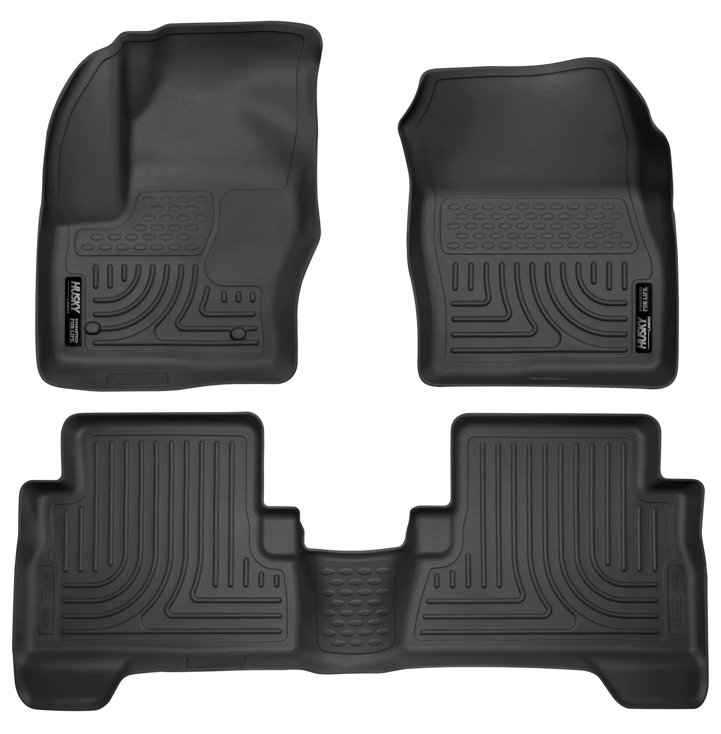 Husky Liners Weatherbeater Floor Mats Fits 2013-2019 Ford Escape & 2013-2018 Ford C-Max Front & 2nd Row, 3-piece, Black - 99741