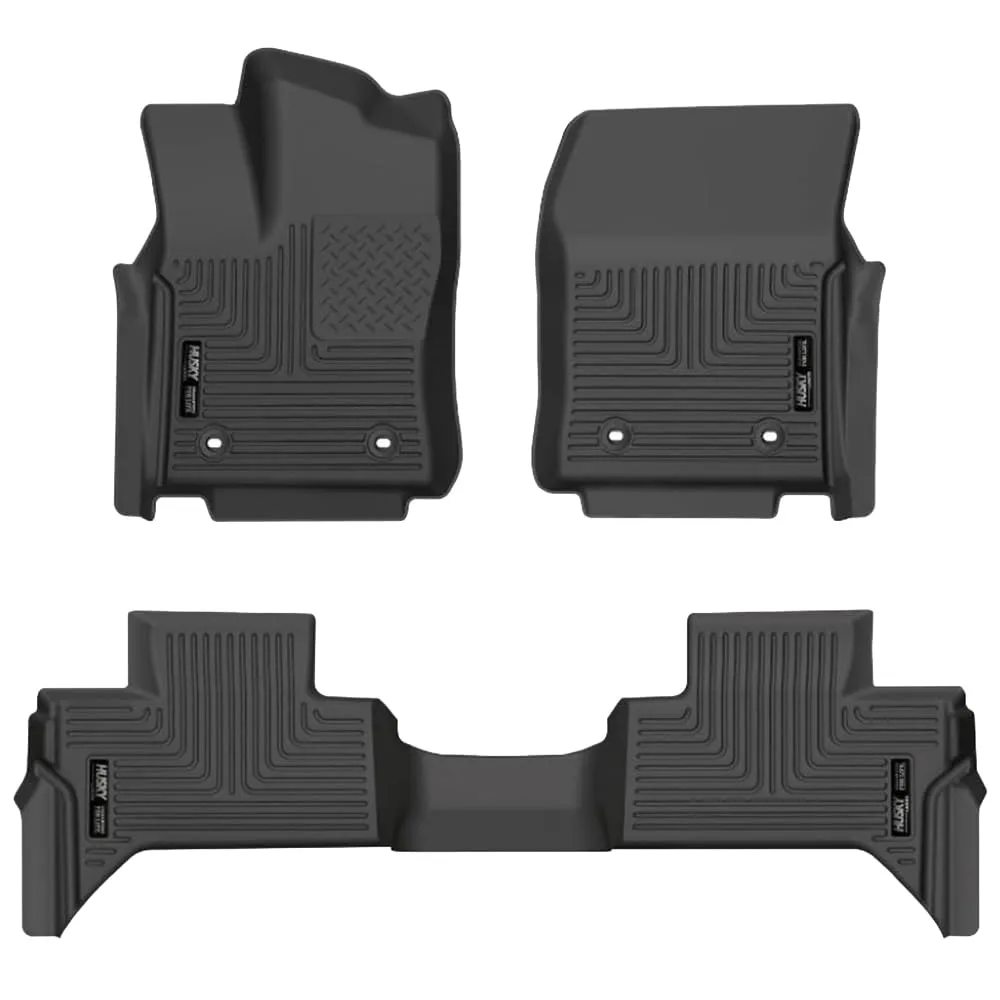 Husky Liners Weatherbeater Floor Mats | Fits 2022-2026 Toyota Tundra, Double CAB ONLY | Front & 2nd Row, 3-pc Black - 99471