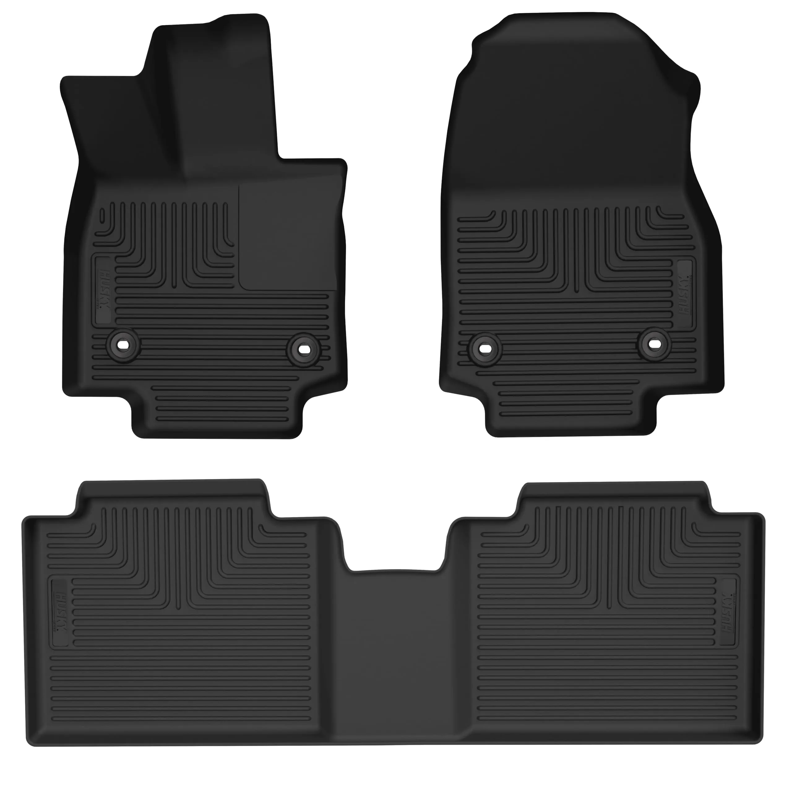 Husky Liners Weatherbeater Floor Mats | Fits 2024-2025 Lexus RX350 & Lexus RX450H | Front & 2nd Row, 3-pc Black - 99341