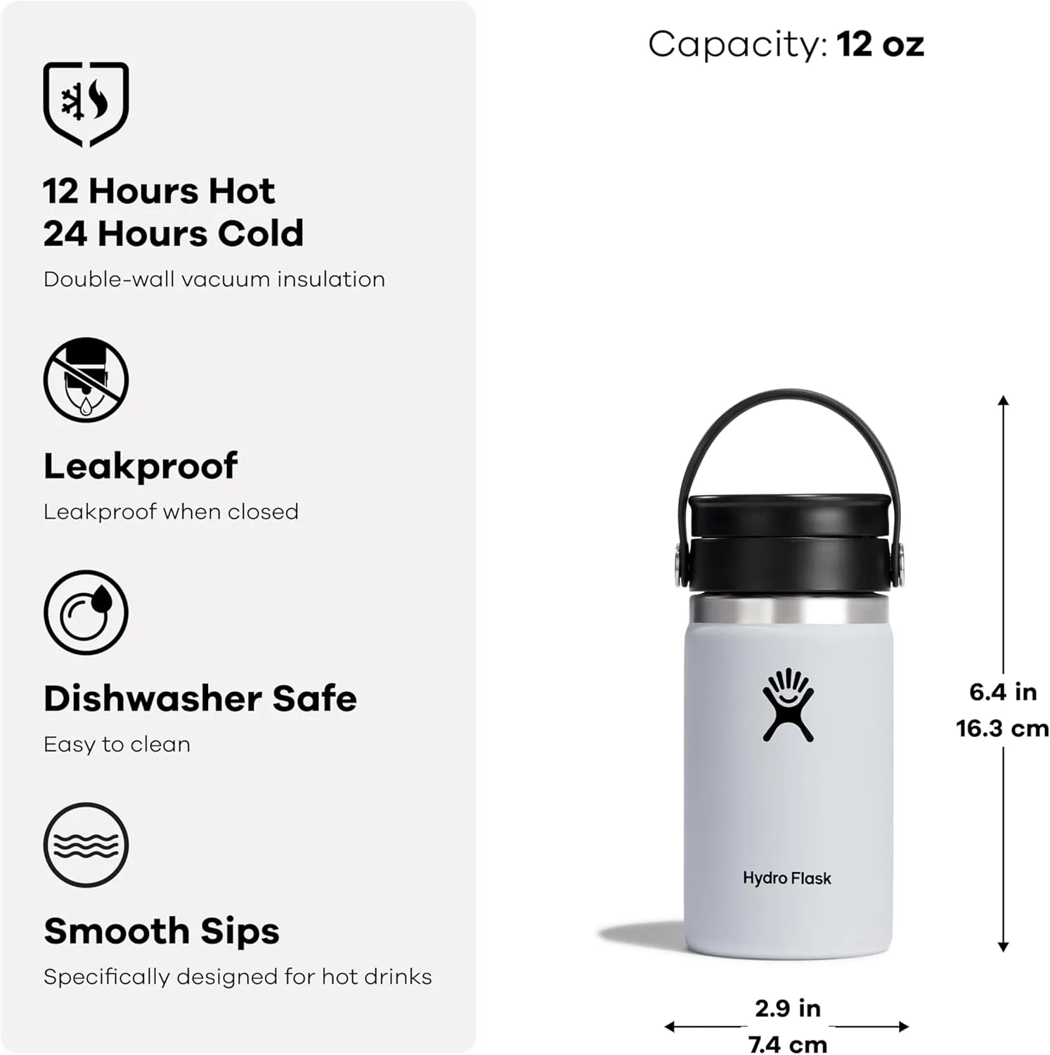 HYDRO FLASK Wide Mouth Insulated Bottle with Flex Sip Lid