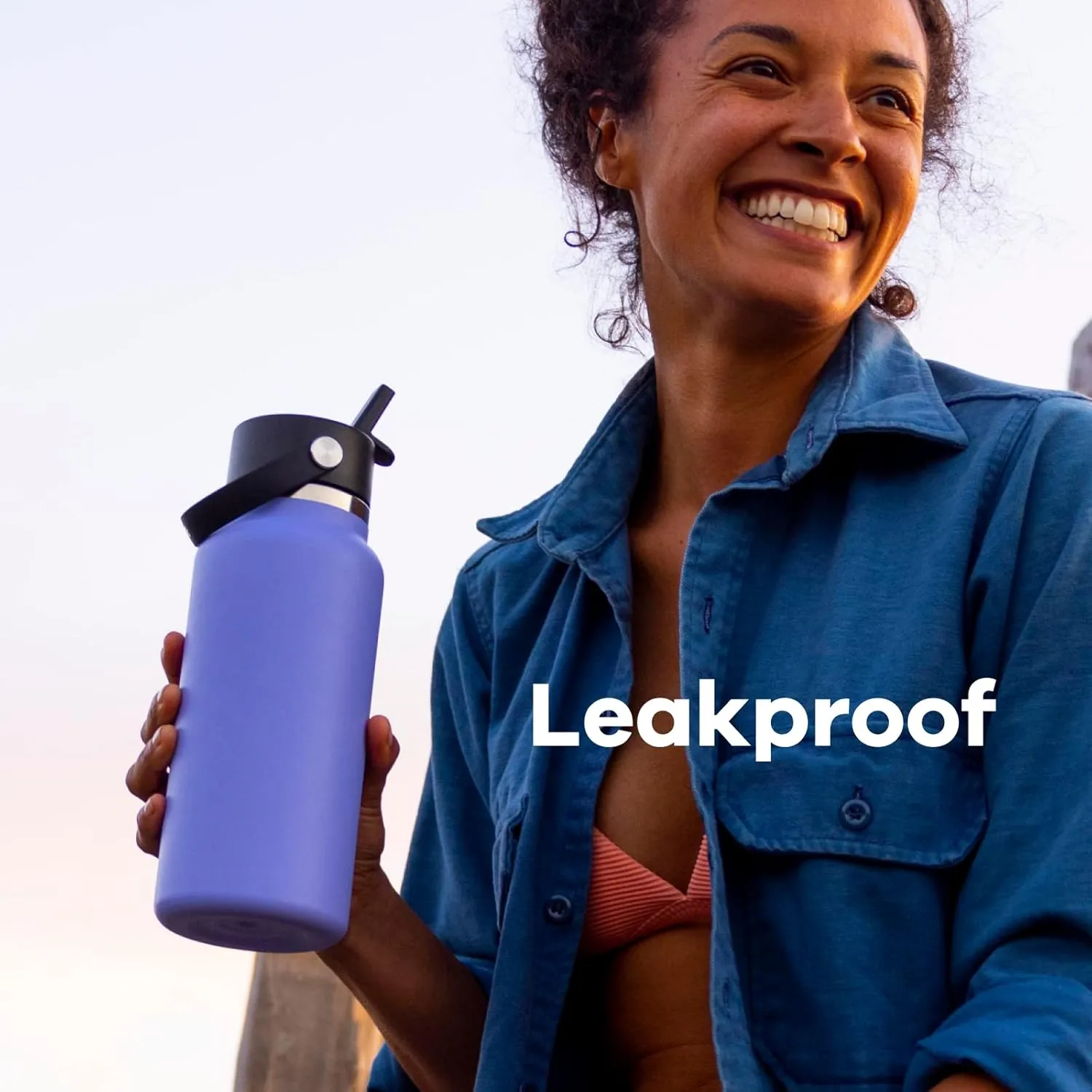 Hydro Flask Wide Mouth Flex Straw Cap Bottle - Insulated Stainless Steel