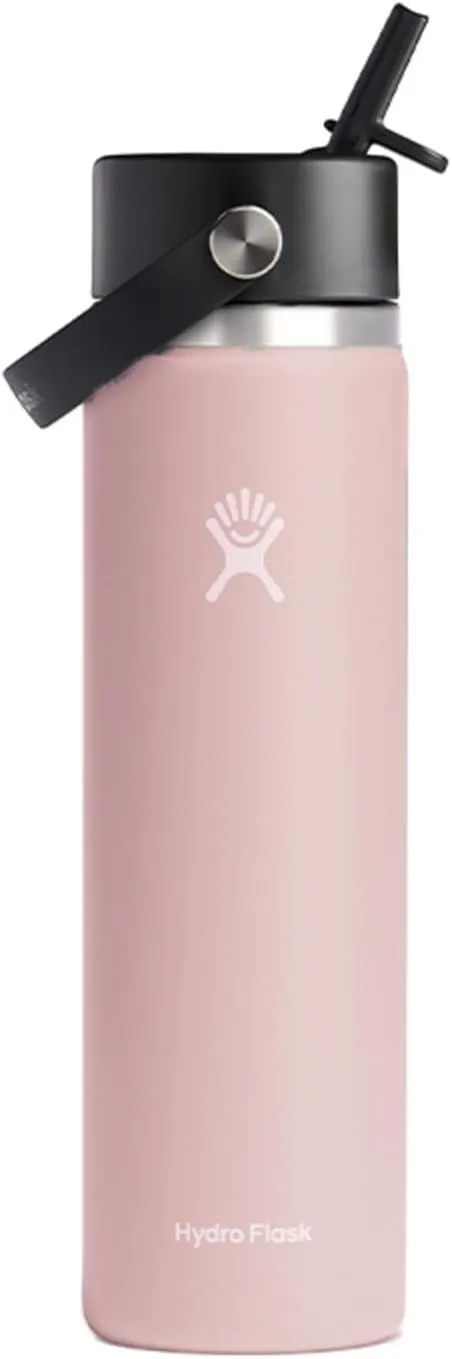 HYDRO FLASK Wide Mouth Flex Straw Cap Bottle - Insulated Stainless Steel