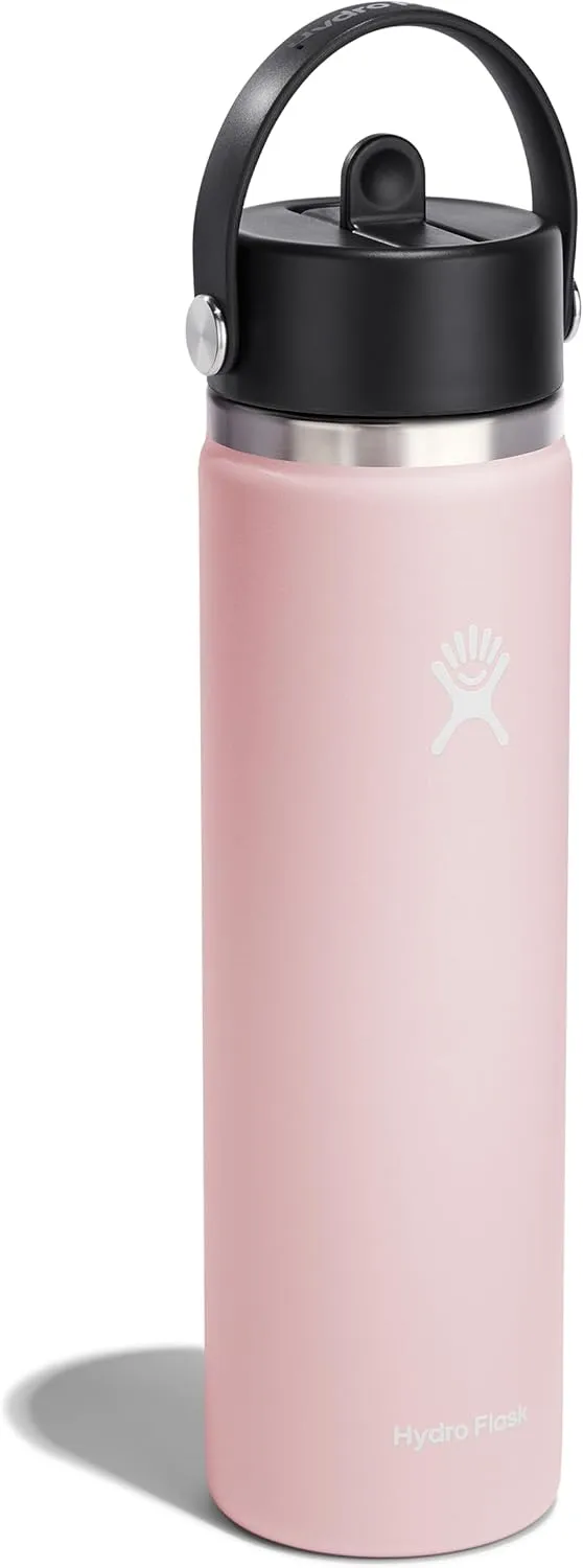 HYDRO FLASK Wide Mouth Flex Straw Cap Bottle - Insulated Stainless Steel