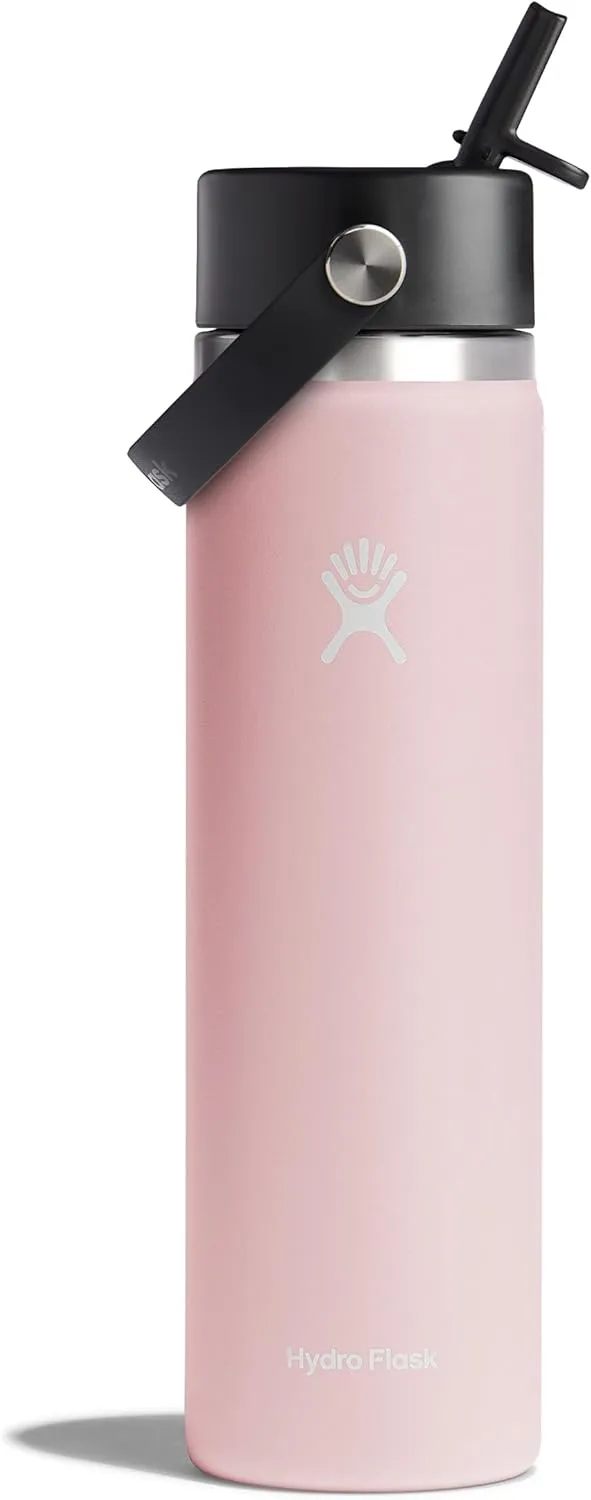 HYDRO FLASK Wide Mouth Flex Straw Cap Bottle - Insulated Stainless Steel