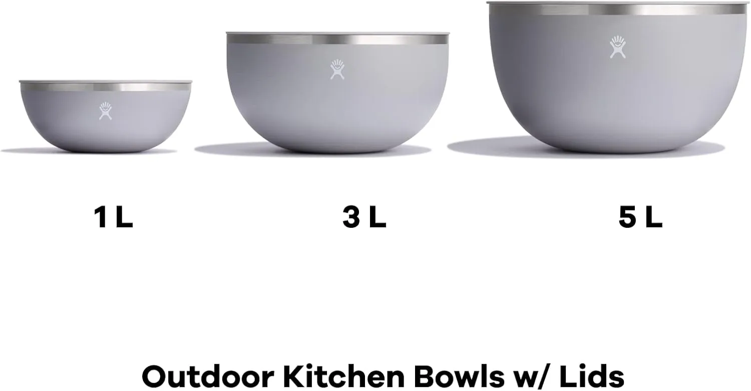 HYDRO FLASK Outdoor Kitchen Bowl - Stainless Steel Dinnerware Reusable Camping Mess Kit