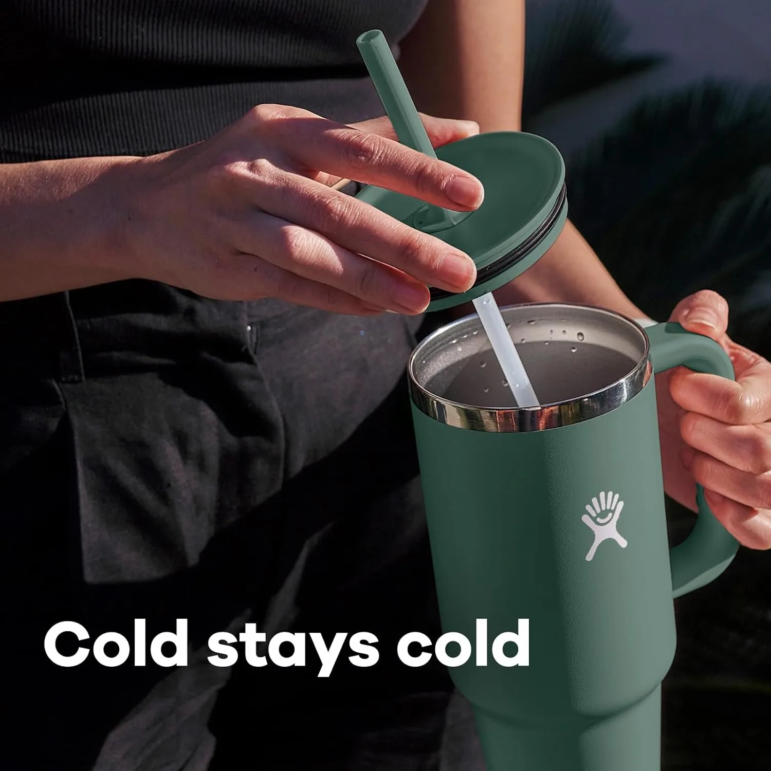 HYDRO FLASK Travel Tumbler with Handle, Lid and Straw - Insulated Stainless Steel