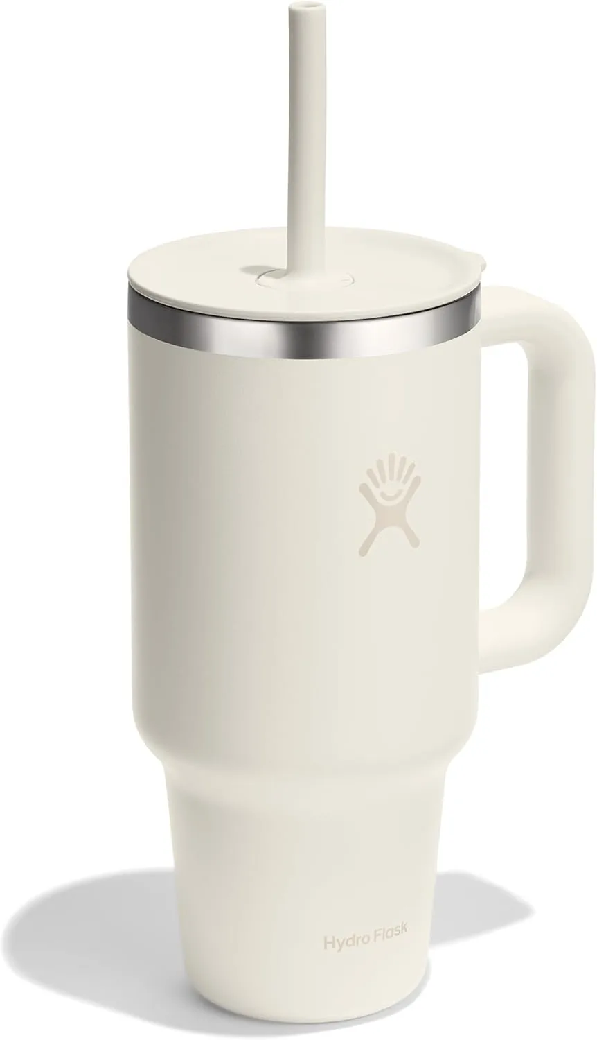 HYDRO FLASK Travel Tumbler with Handle, Lid and Straw - Insulated Stainless Steel