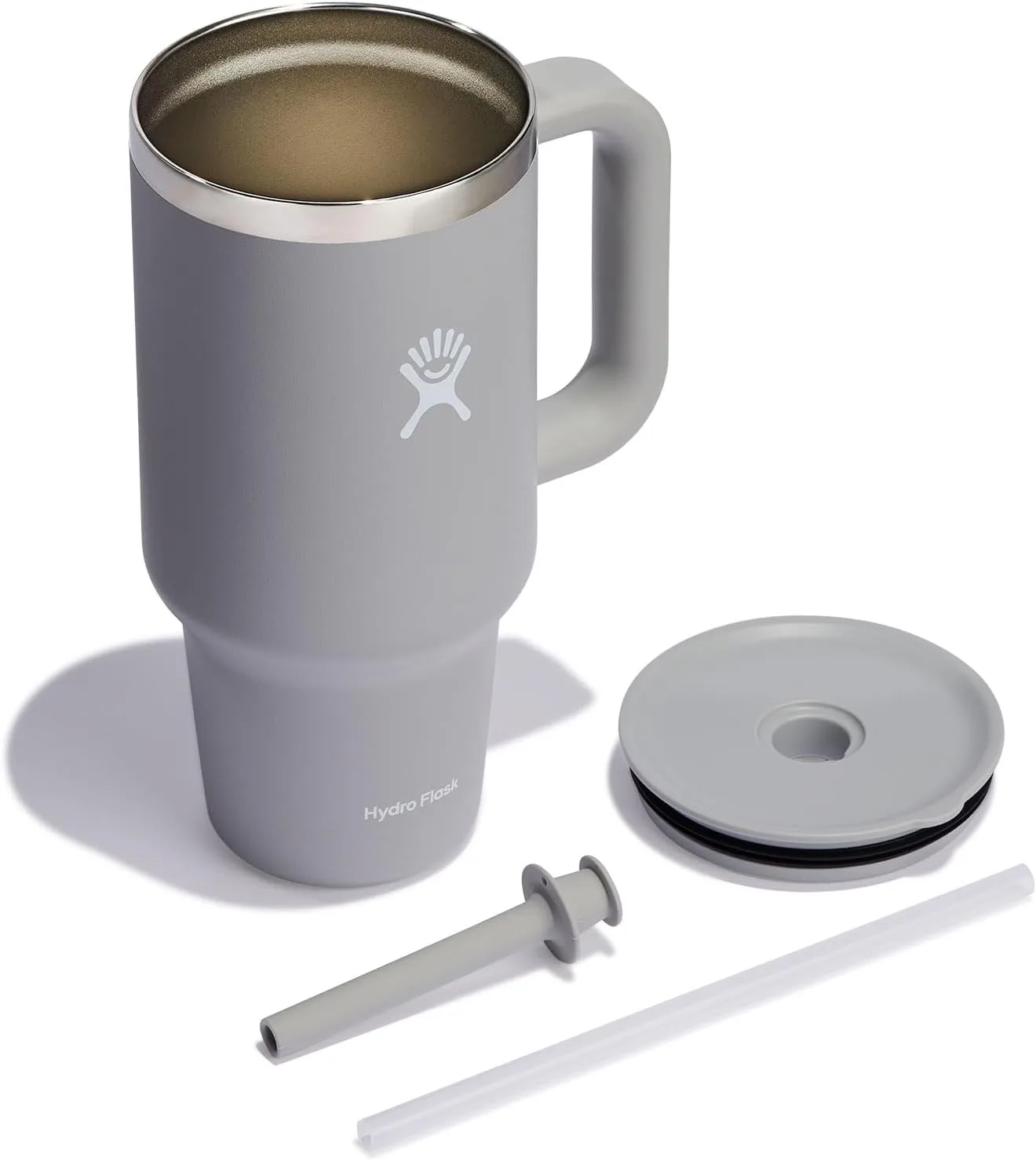 Hydro Flask Travel Tumbler with Handle, Lid and Straw - Insulated Stainless Steel