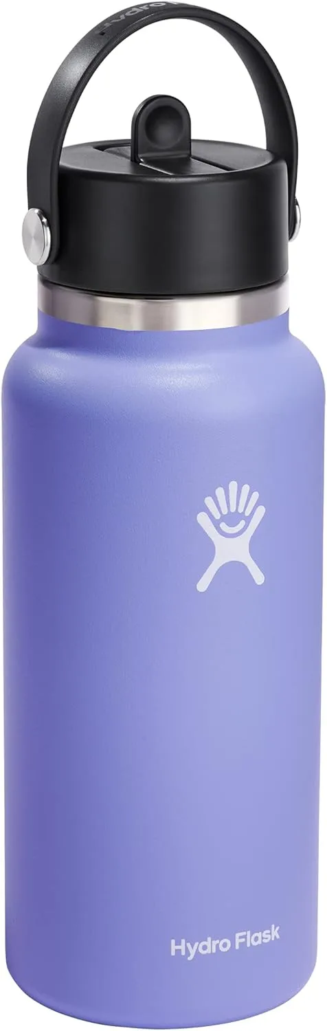 Hydro Flask Wide Mouth Flex Straw Cap Bottle - Insulated Stainless Steel
