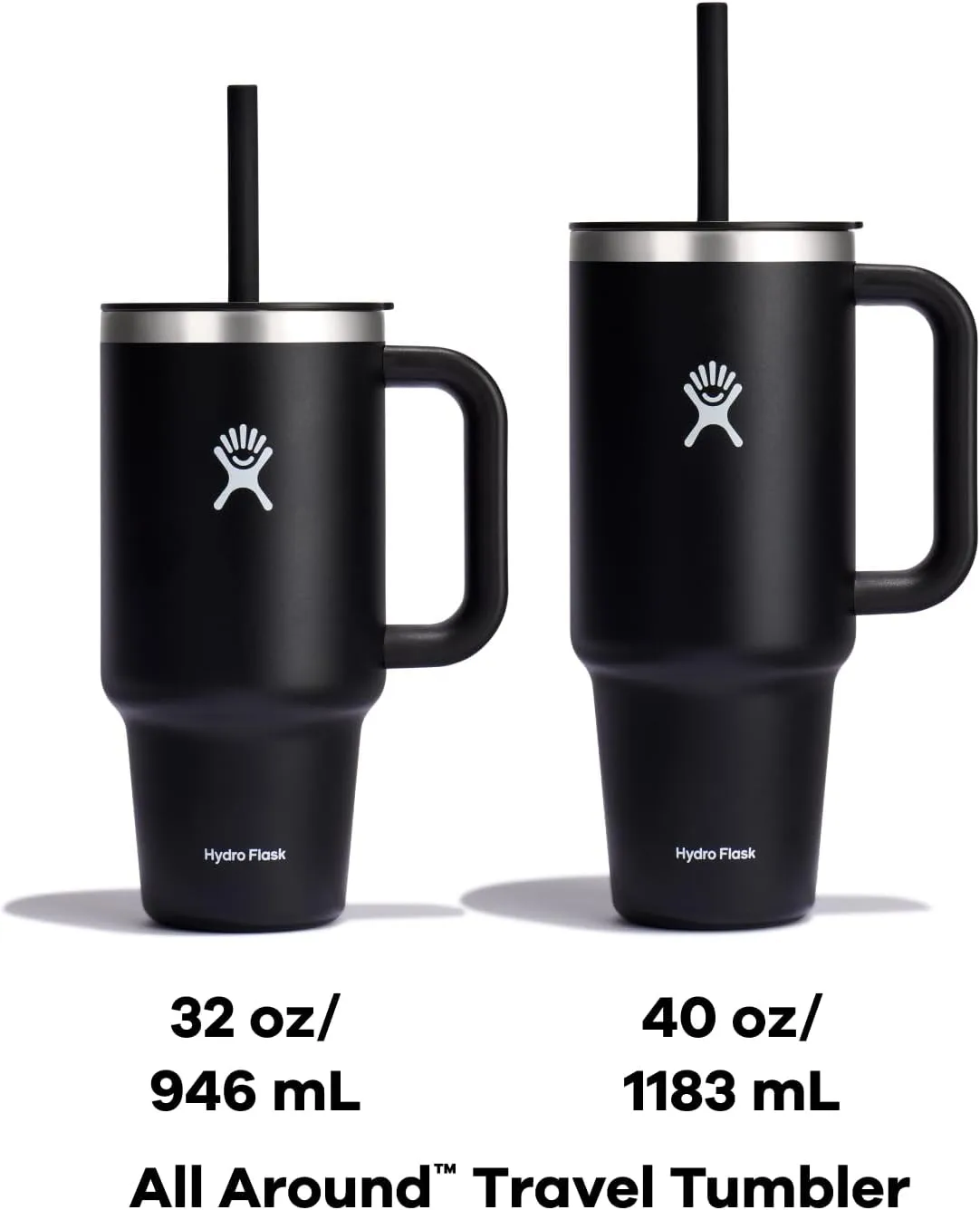 Hydro Flask Travel Tumbler with Handle, Lid and Straw - Insulated Stainless Steel