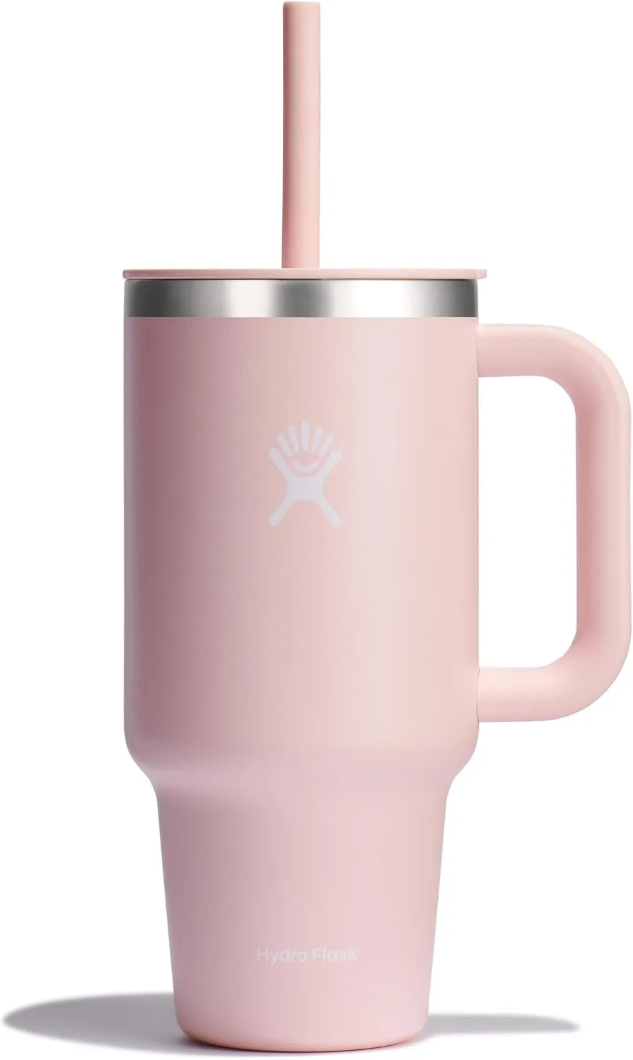 Hydro Flask Travel Tumbler with Handle, Lid and Straw - Insulated Stainless Steel