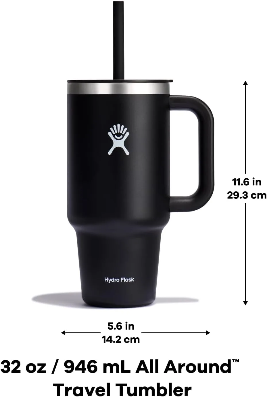 Hydro Flask Travel Tumbler with Handle, Lid and Straw - Insulated Stainless Steel