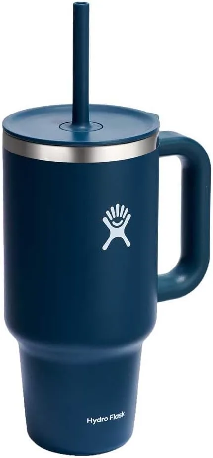 Hydro Flask Travel Tumbler with Handle, Lid and Straw - Insulated Stainless Steel