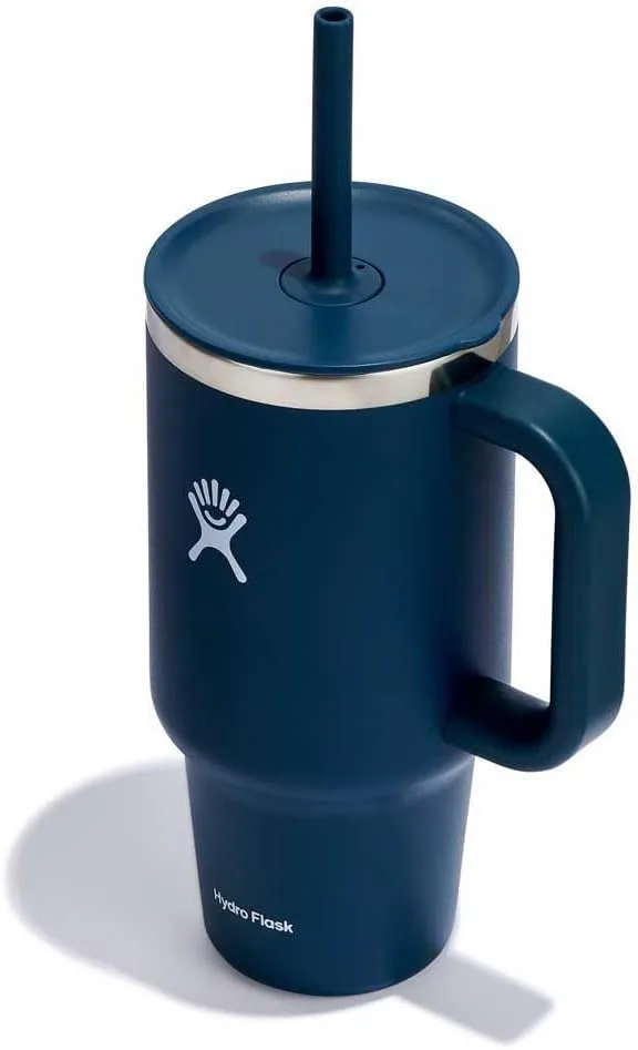 Hydro Flask Travel Tumbler with Handle, Lid and Straw - Insulated Stainless Steel