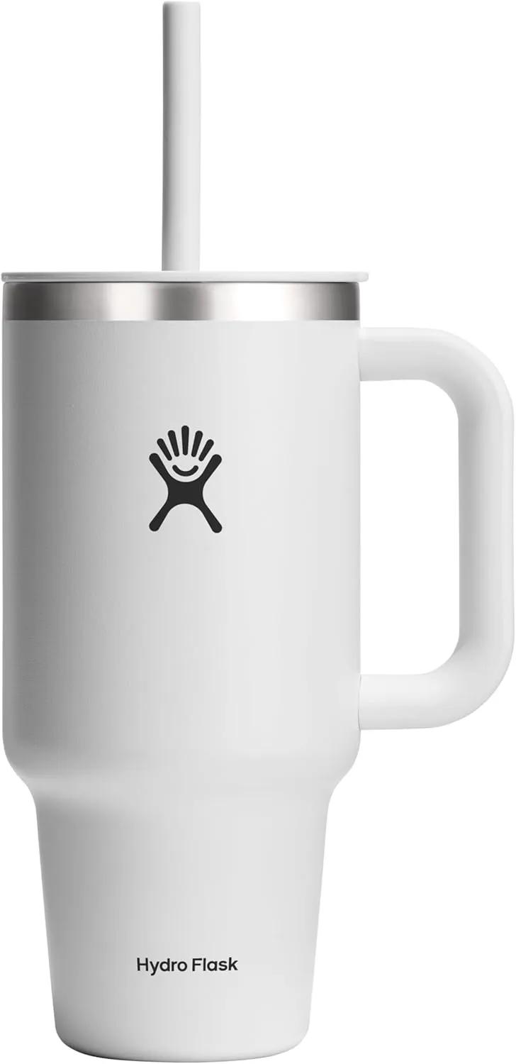 Hydro Flask Travel Tumbler with Handle, Lid and Straw - Insulated Stainless Steel