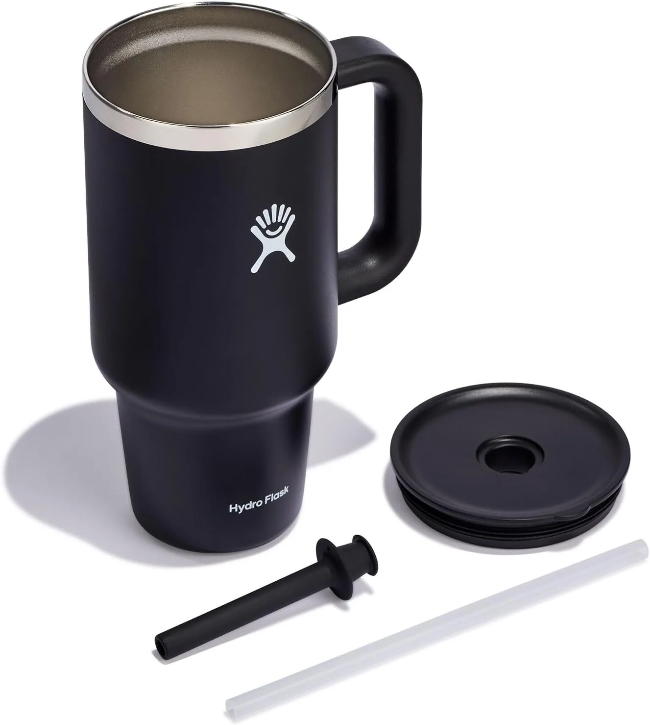 Hydro Flask Travel Tumbler with Handle, Lid and Straw - Insulated Stainless Steel
