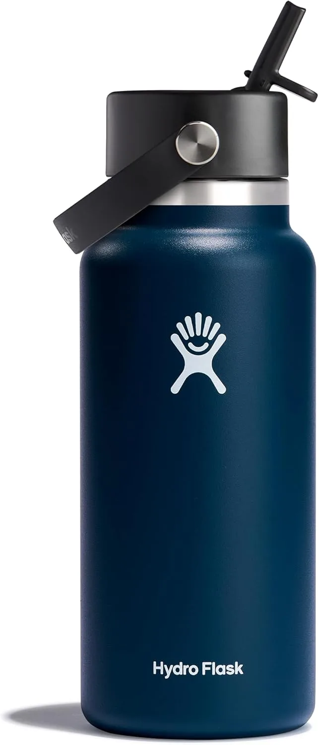 Hydro Flask Wide Mouth Flex Straw Cap Bottle - Insulated Stainless Steel