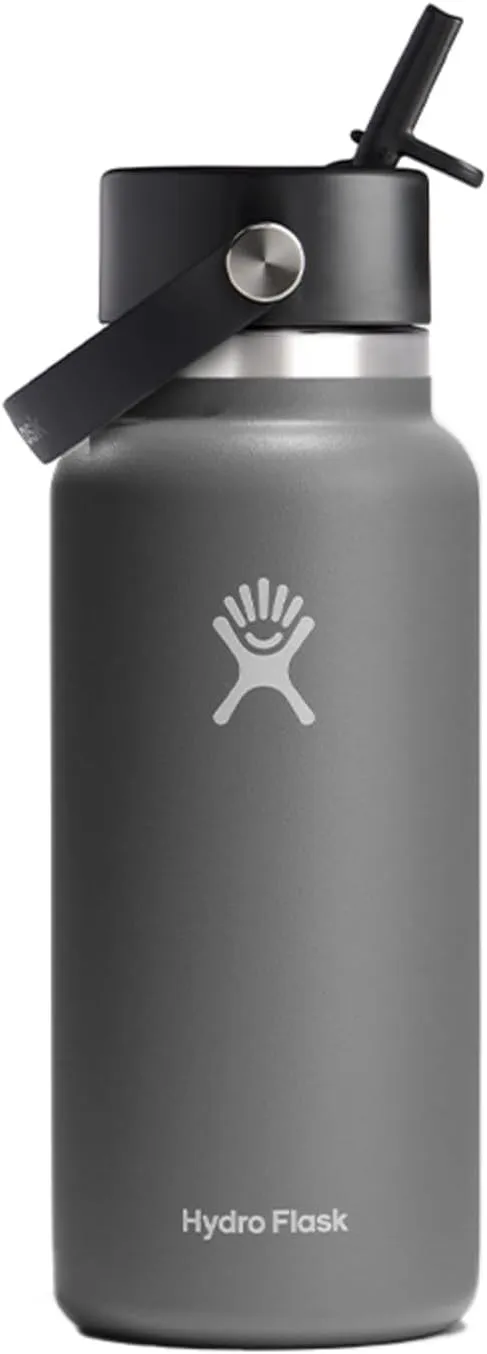 Hydro Flask Wide Mouth Flex Straw Cap Bottle - Insulated Stainless Steel