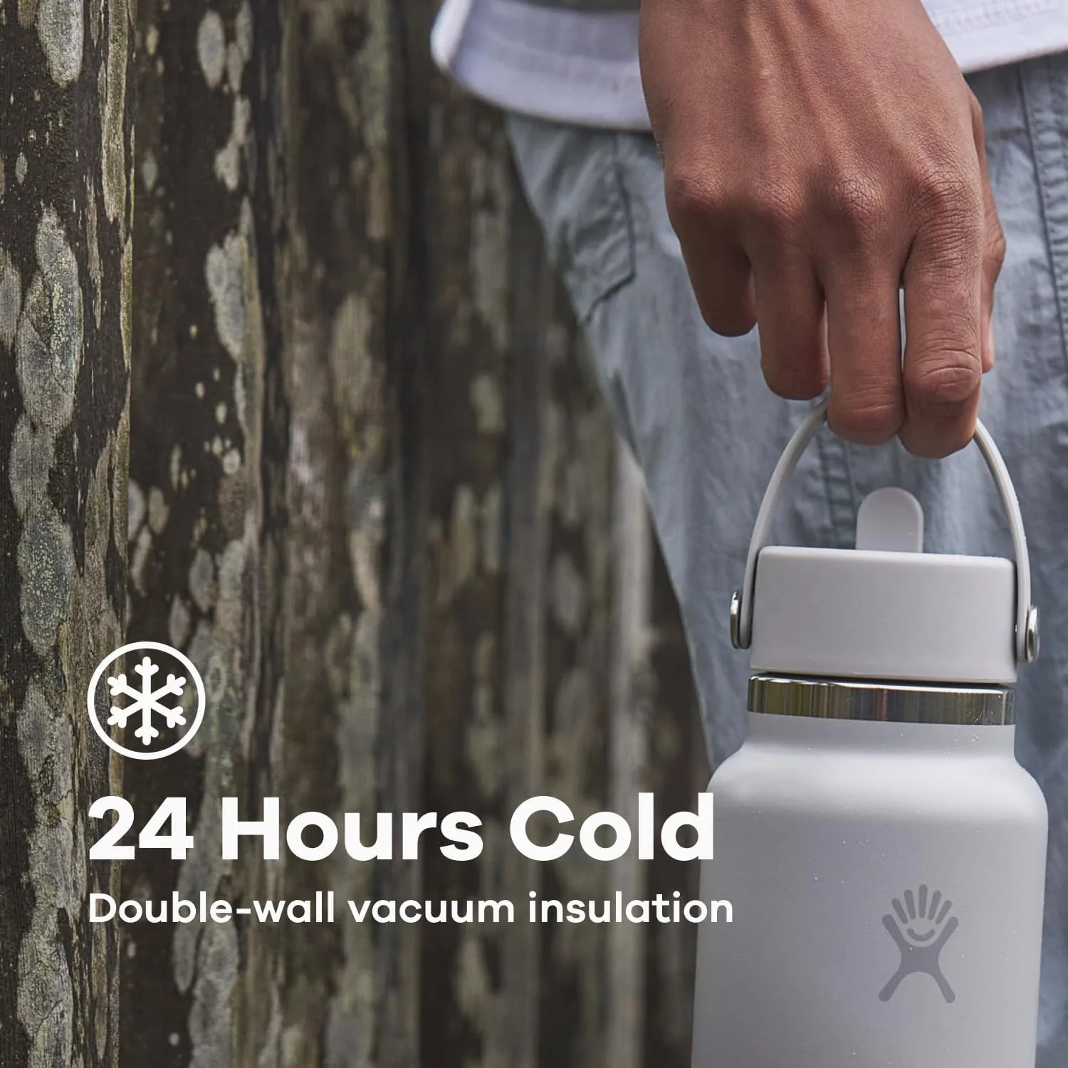 HYDRO FLASK Wide Mouth Flex Straw Cap Bottle - Insulated Stainless Steel