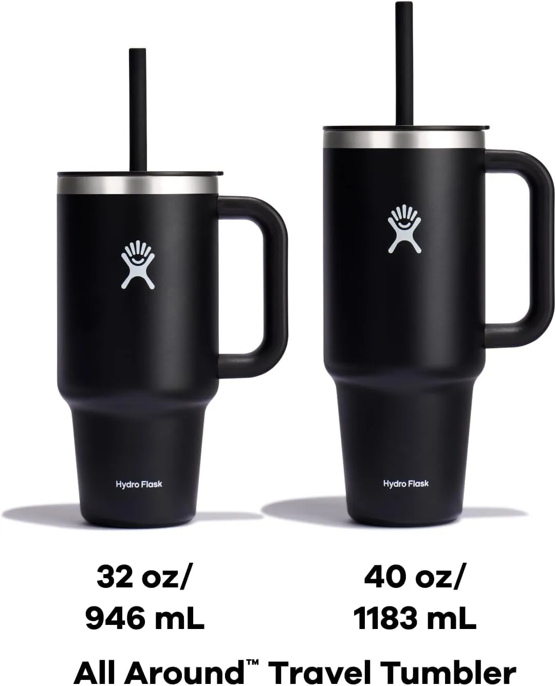 Hydro Flask Travel Tumbler with Handle, Lid and Straw - Insulated Stainless Steel
