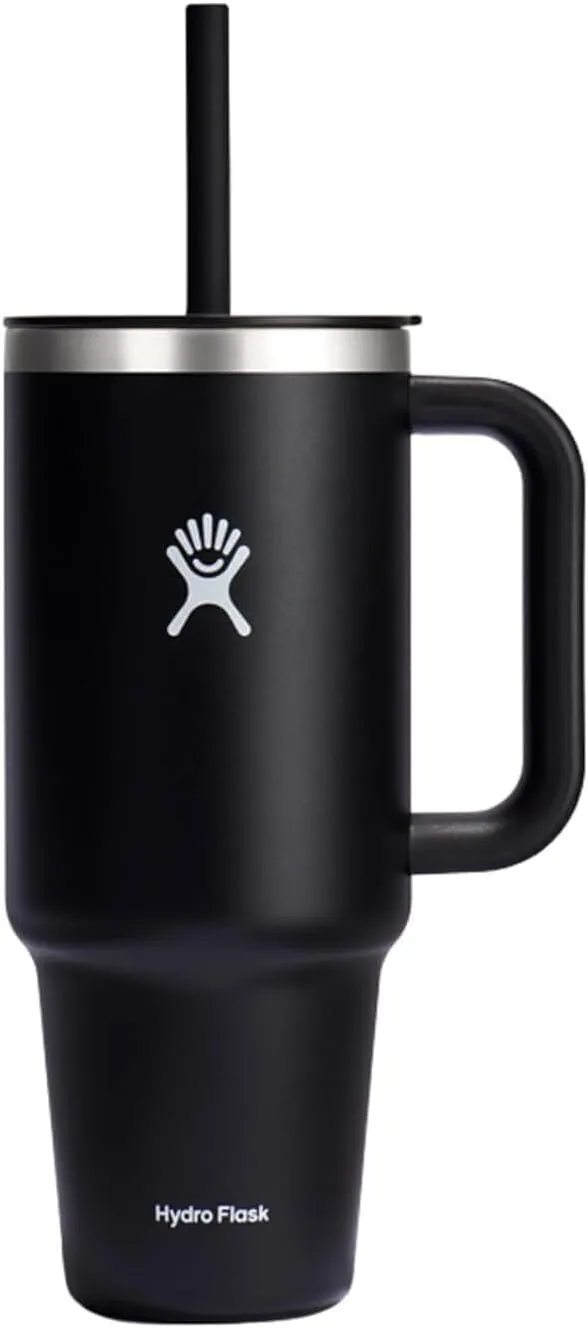 Hydro Flask Travel Tumbler with Handle, Lid and Straw - Insulated Stainless Steel