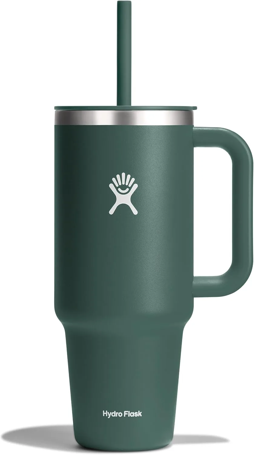 HYDRO FLASK Travel Tumbler with Handle, Lid and Straw - Insulated Stainless Steel