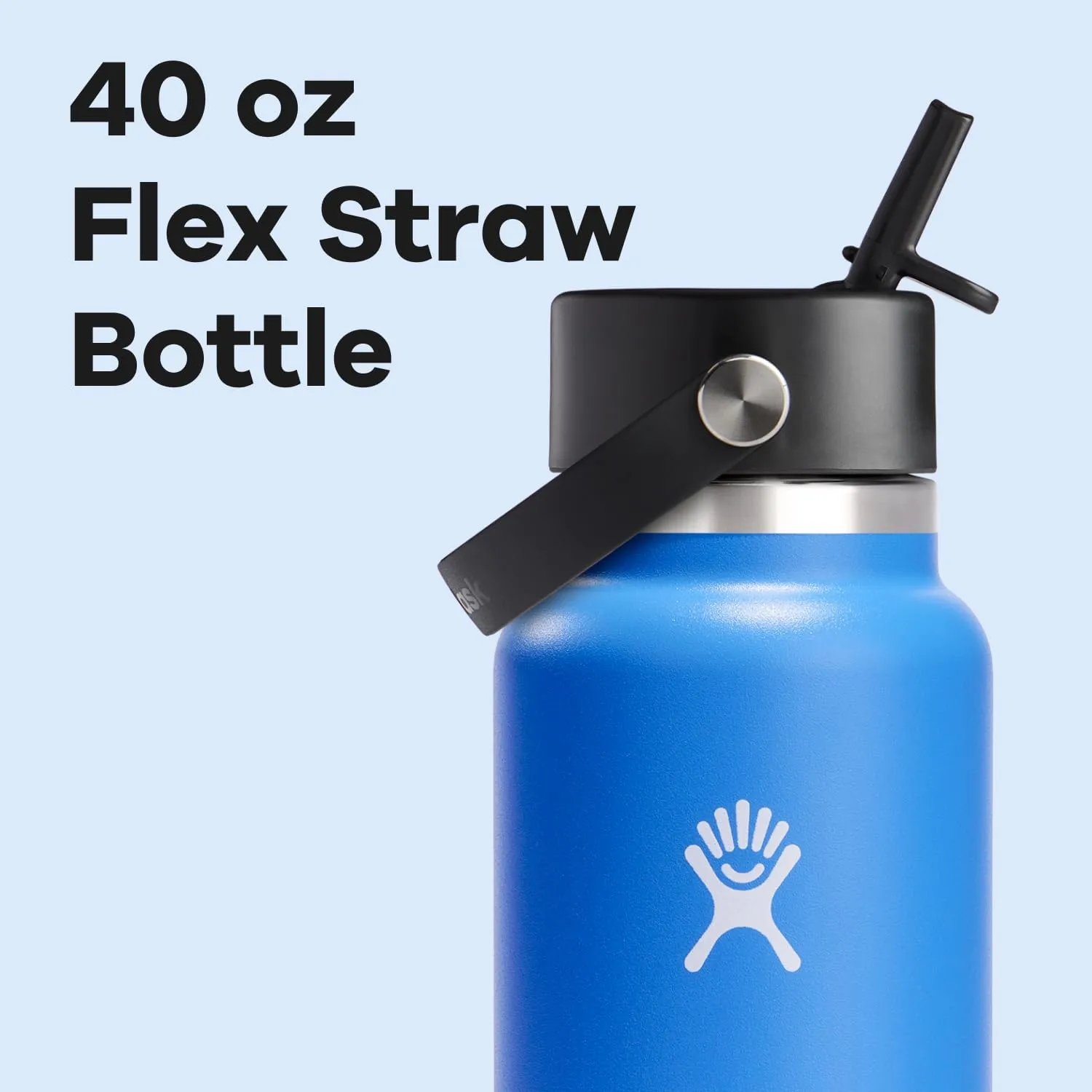 HYDRO FLASK Wide Mouth Flex Straw Cap Bottle - Insulated Stainless Steel