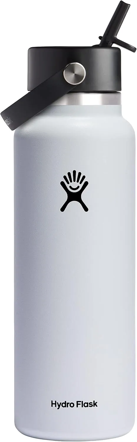 HYDRO FLASK Wide Mouth Flex Straw Cap Bottle - Insulated Stainless Steel