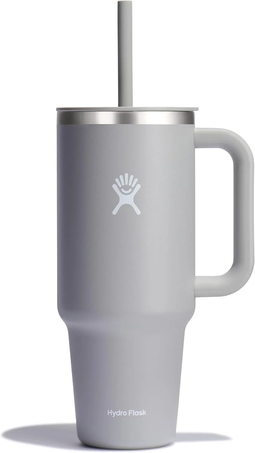 Hydro Flask Travel Tumbler with Handle, Lid and Straw - Insulated Stainless Steel