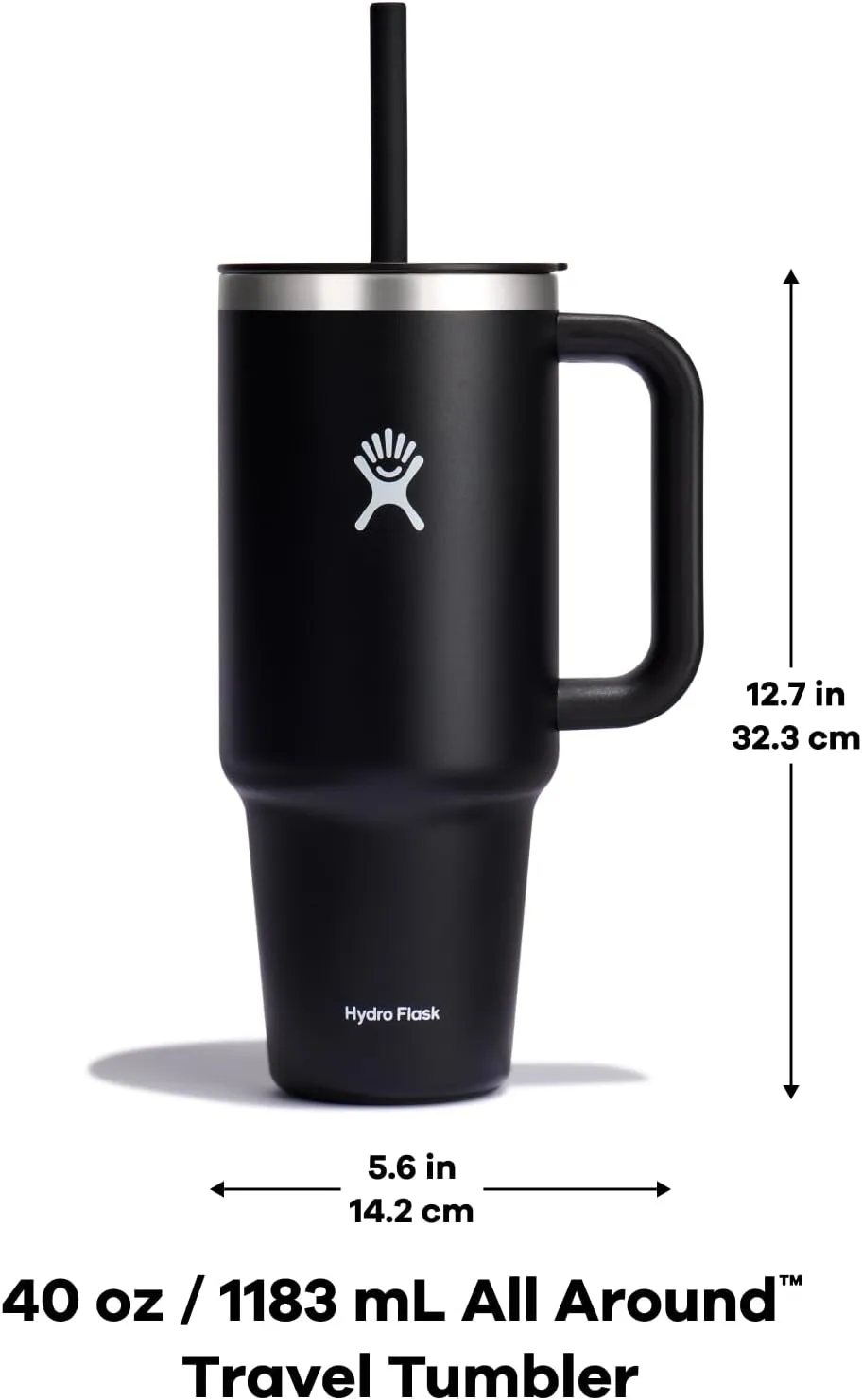 Hydro Flask Travel Tumbler with Handle, Lid and Straw - Insulated Stainless Steel