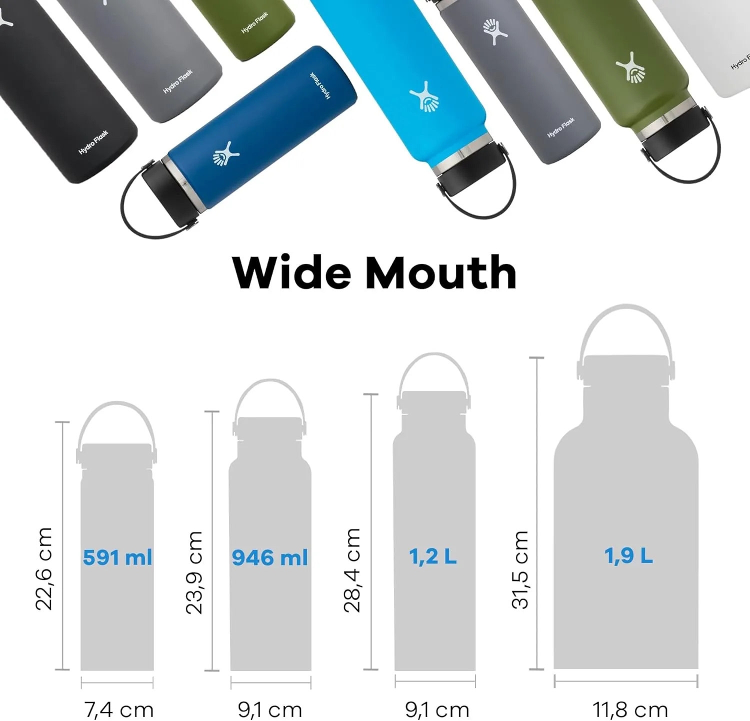 Hydro Flask Wide Mouth Insulated Water Bottle with Flex Cap