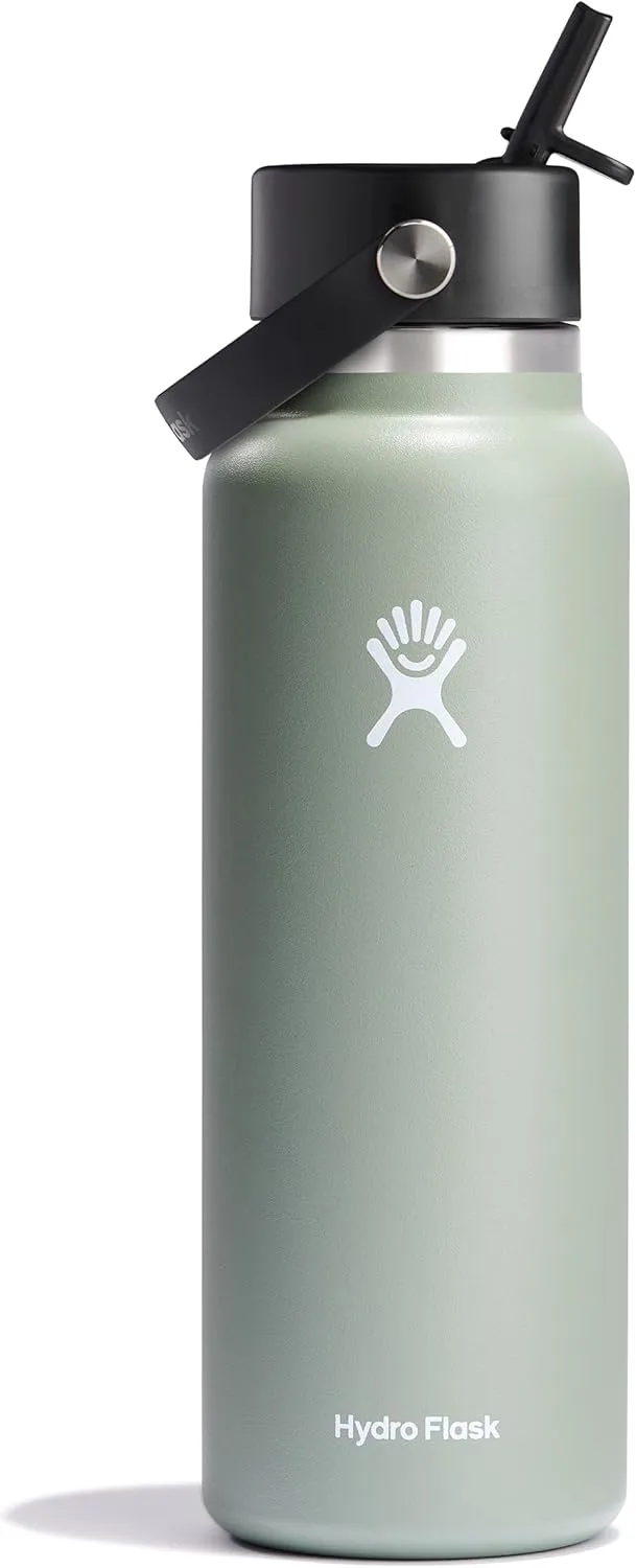 Hydro Flask Wide Mouth Flex Straw Cap Bottle - Insulated Stainless Steel