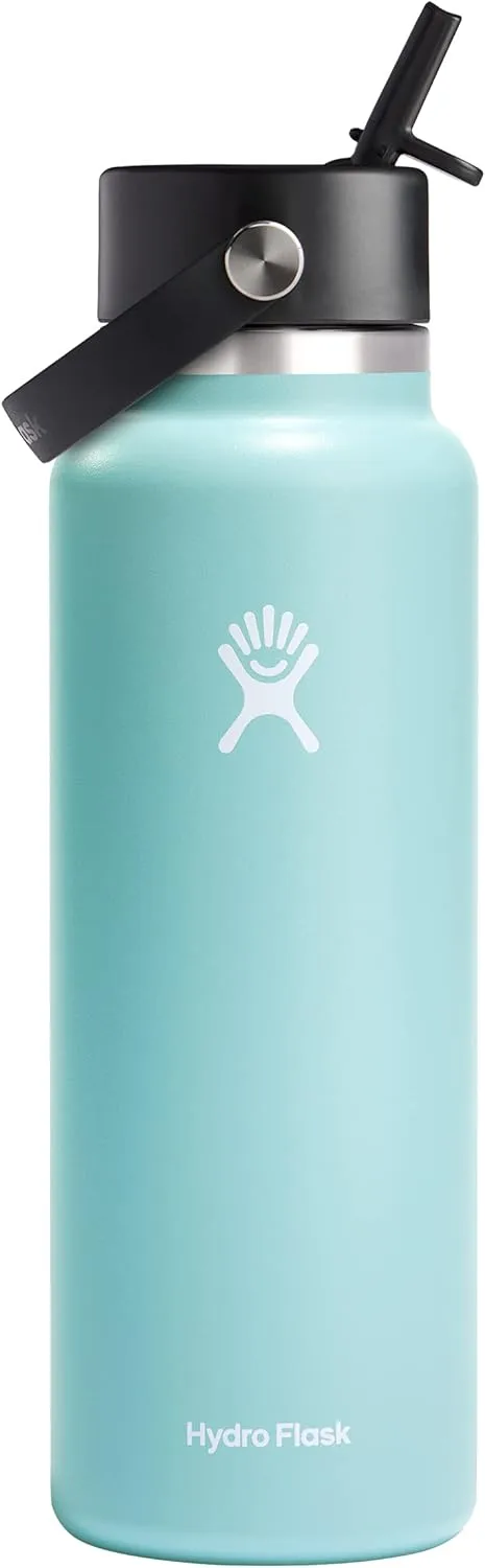 HYDRO FLASK Wide Mouth Flex Straw Cap Bottle - Insulated Stainless Steel