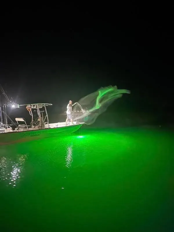 HYDRO GLOW Underwater LED Fishing Light – Green, 12V, 360° Visibility, 20 ft Cable (Made in USA)