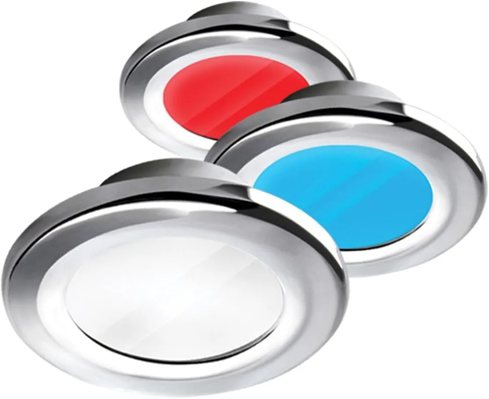 I2Systems Apeiron A3120 Screw Mount Light - Red, Cool White, Blue Light and Chrome Finish