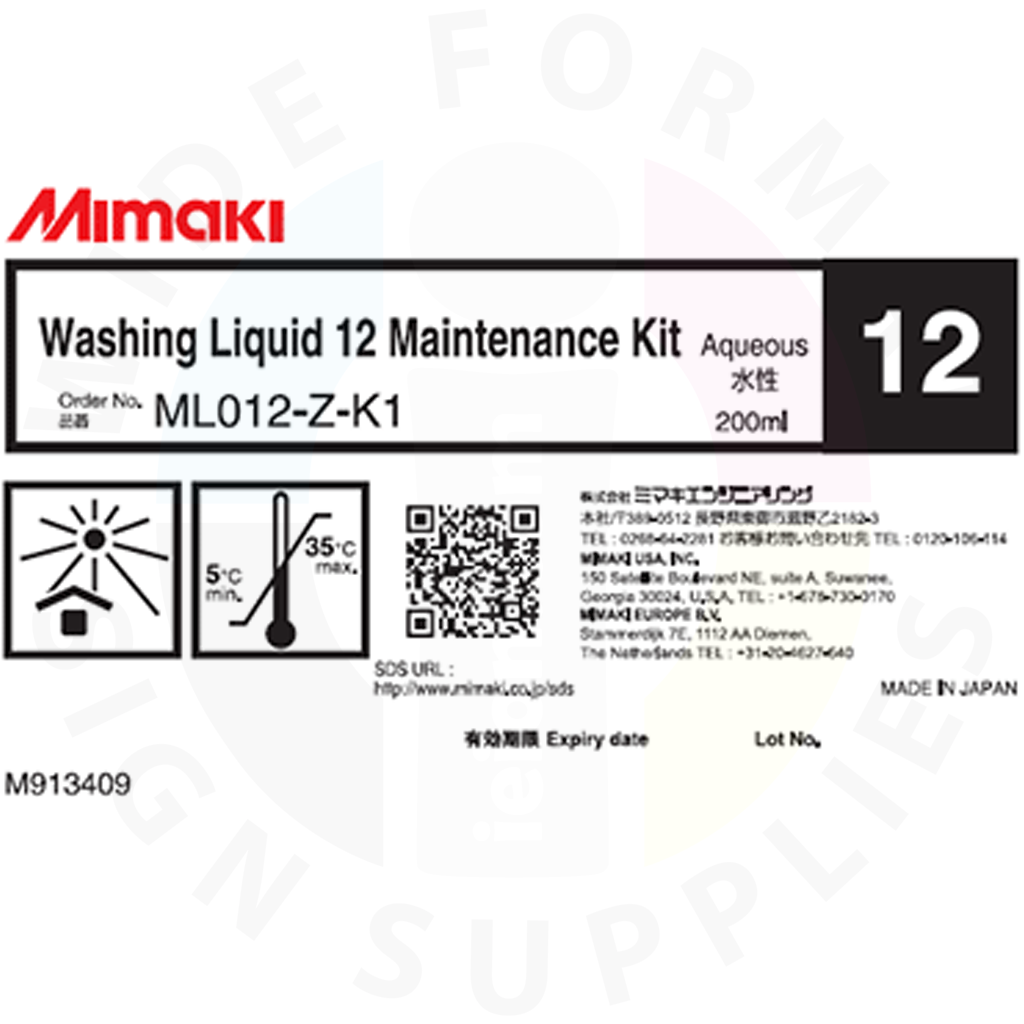 Mimaki Ink SUB 12 Maintenance 200 mL Bottle