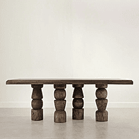 Boho Walnut Finished Solid Wood Dining Table Boho Walnut Finished Solid Wood Dining Table