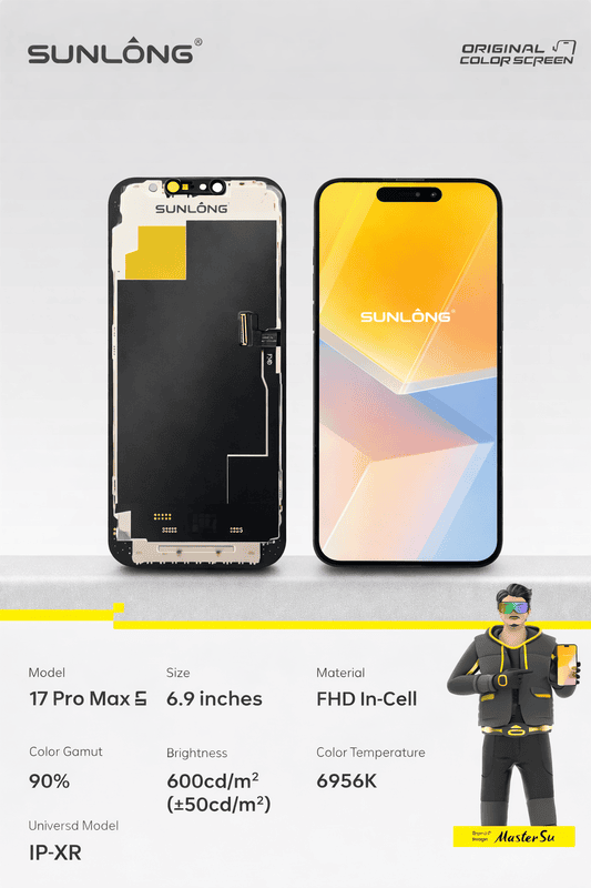 SUNLONG iPhone 17 Pro Max FHD In-Cell Replacement Screen (6.9")