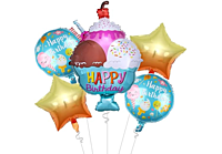 Ice-cream Theme Foil Balloons - (Pack of 5)