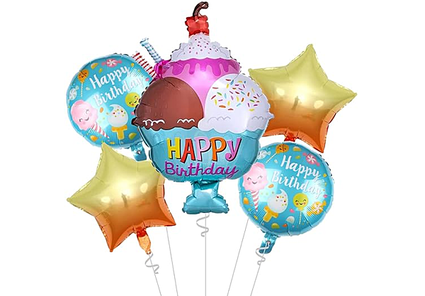 Ice-cream Theme Foil Balloons - (Pack of 5)