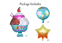 Ice-cream Theme Foil Balloons - (Pack of 5)