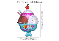 Ice-cream Theme Foil Balloons - (Pack of 5)