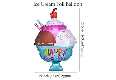 Ice-cream Theme Foil Balloons - (Pack of 5)