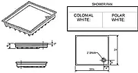 Icon 00461 Shower Pan SP100-27" x 24" x 4", Polar White