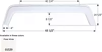 Icon 01539 Polar White Tandem Fender Skirt