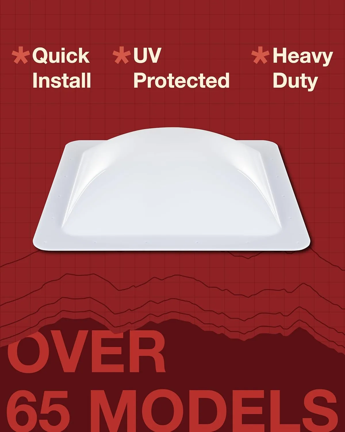 ICON 01981 Skylight Inner Dome SL1422 for 22" x 14" x 5" Opening - Clear