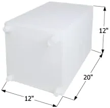 ICON 12734 Fresh Water Tank WT2470 20 x 12 x 12, 12 Gal, w/ 1/2" Fittings