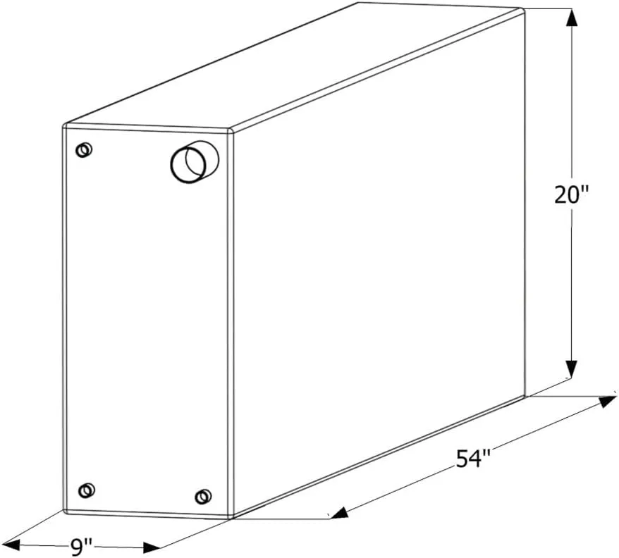 ICON 12450 Fresh Water Tank, WT2450, 54x20x9, 39 Gal., Tank Only