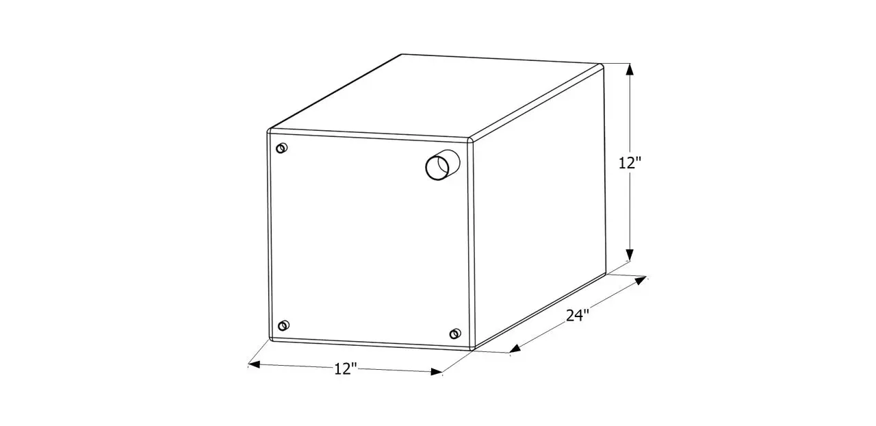 Icon 12505 Fresh Water Tank, WT2471, 24x12x12, 15 Gal., Tank Only