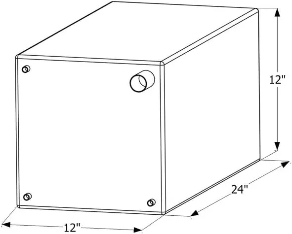 Icon 12505 Fresh Water Tank, WT2471, 24x12x12, 15 Gal., Tank Only